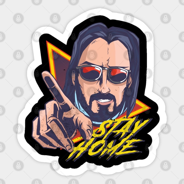 Cyberpunk Stay Home Sticker by Hmus